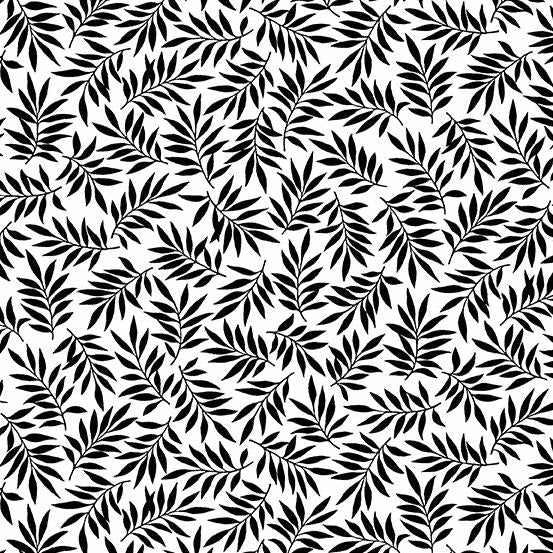 Andover Fabrics Century Black on White Allover Ferns CS-9695-L
