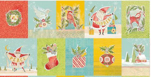 FreeSpirit Fabrics Love Santa by Cori Dantini A Wonderful Time Panel PWCD030.XMulti