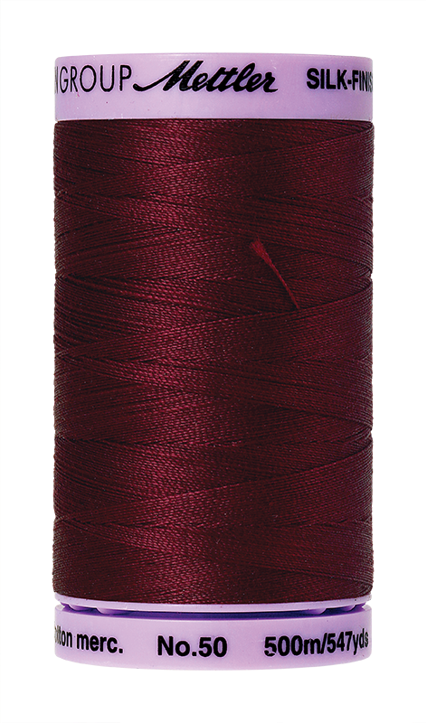 Mettler Silk Finish Cotton 50 547 Yds Color 9104-0918 Cranberry