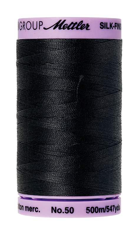 Mettler Silk Finish 50 wt Cotton Thread 547 Yds 9104-4000 Black