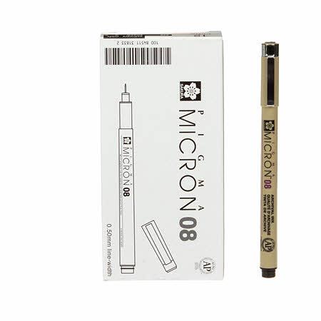 Sakura Of America Pigma Micron Pen Black .50mm Size 08 XSDK0849