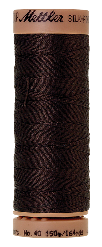 Mettler Thread Silk Finish Cotton 40 wt. 164 Yds Color 9136-1002 Very Dark Brown