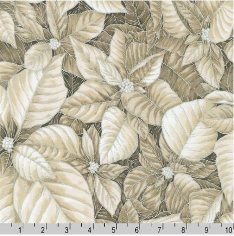 Robert Kaufman Fabrics Holiday Flourish-Snow Flower SRKM 21597 160 Taupe