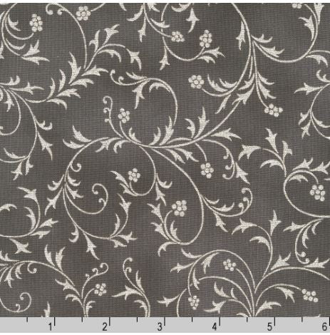 Robert Kaufman Fabrics Holiday Flourish-Snow Flower SRKM 21600 305 Graphite