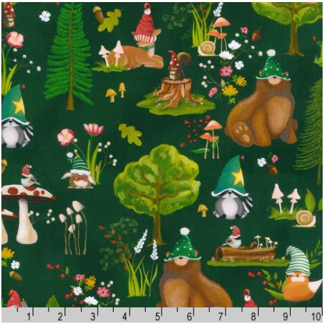 Robert Kaufman Fabrics Gnomeland Critters SKRD 21925 7 Green