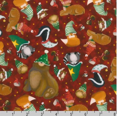 Robert Kaufman Fabrics Gnomeland Critters SKRD 21926 3 Red