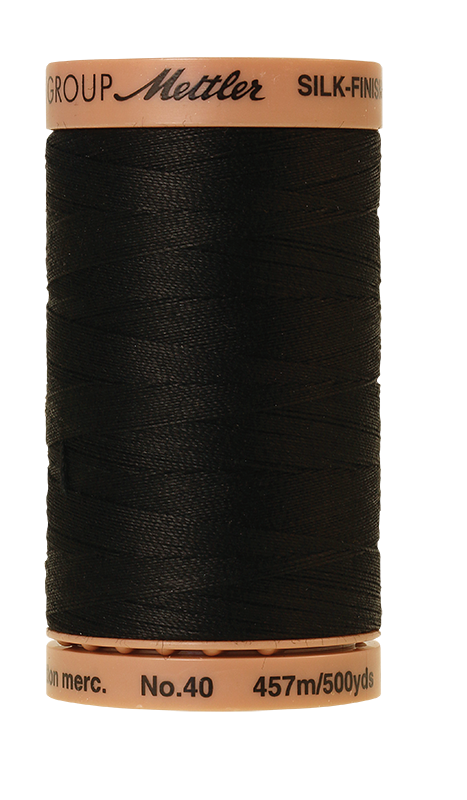 Mettler Silk Finish 40 wt Cotton Thread 500 Yds 9135-4000 Black