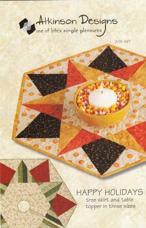 Happy Holidays Tree Skirt & Table Topper Pattern ATK 147