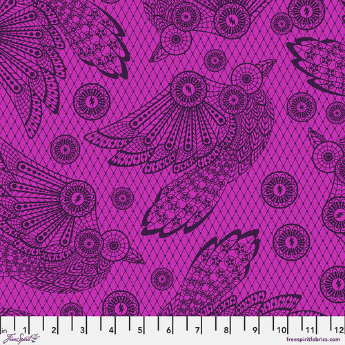 FreeSpirit Fabrics Nightshade by Tula Pink Raven Lace 207 Oleander