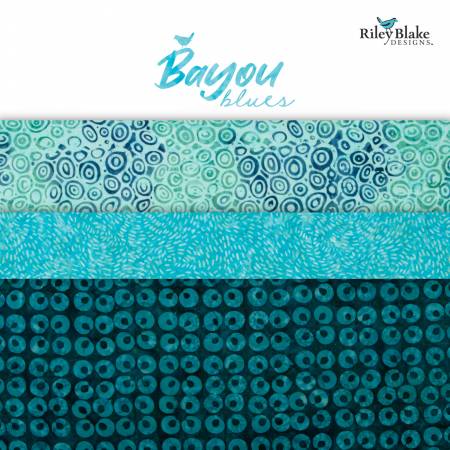 Riley Blake Designs Expressions Batiks Bayou Blues Rolie Polie RP BYUBLS 40