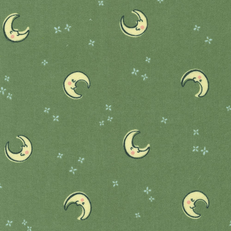 Cozy Cotton Flannel Over the Moon SRKF 21892 45 Moss