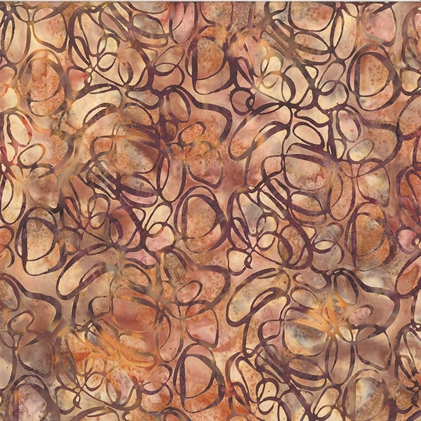 Hoffman Fabrics Bali Batik Abstract Circles V2517 168 Nutmeg