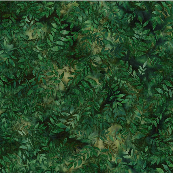 Hoffman Fabrics Bali Batik Leaf V2520 377 Spinach