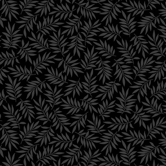Andover Fabrics Century Black on Black Allover Ferns CS-9695-K