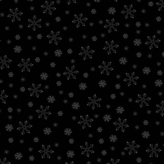 Andover Fabrics Century Black on Black Snowflakes CS-9671-K