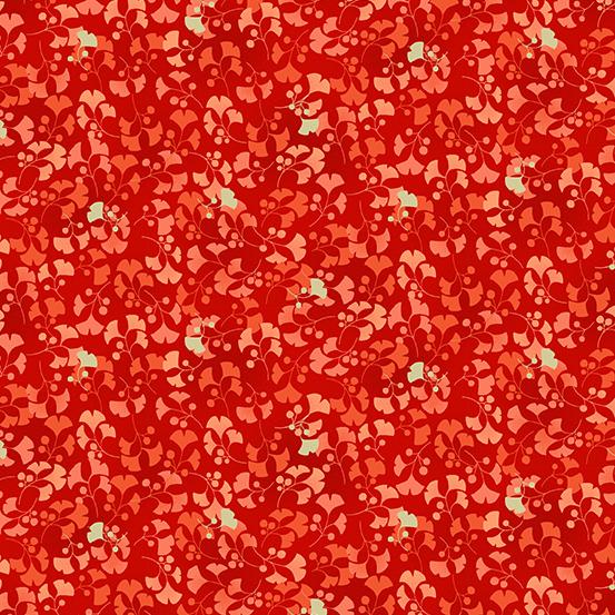 Andover Fabrics: Makower UK Hikari Ginkgo TP 2522 R Red