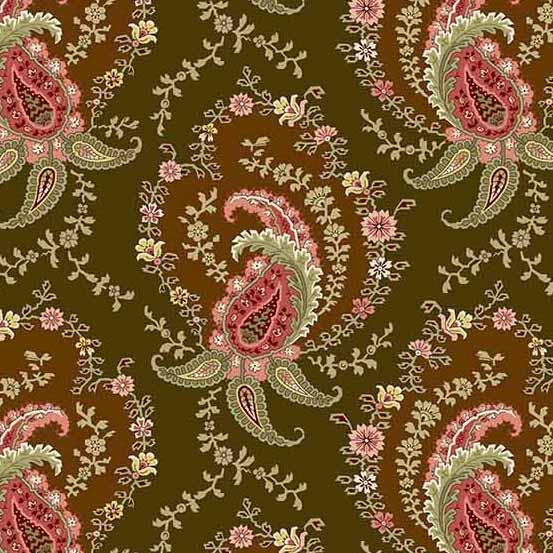Andover Fabrics Primrose by Laundry Basket Quilts Paisley A 522 N Ochre