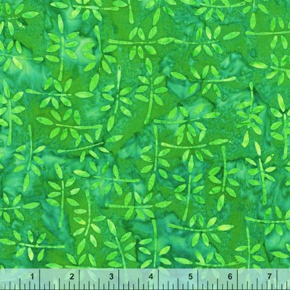 Anthology Fabrics Seaglass Leaf Grid 2362Q Seaglass