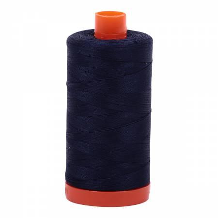 Aurifil Mako Cotton Thread Solid 50wt 1422yds MK50SC6-2785 Very Dark Navy