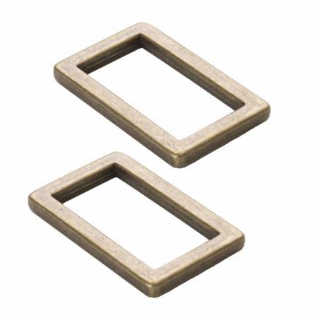 ByAnnie Rectangle Ring Flat 1" Antique Brass - Set of 2 HAR1RRABTWO