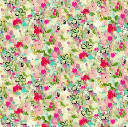 Clothworks Feathered Friends by Sue Zipkin Petals Y3494 74 Raspberry