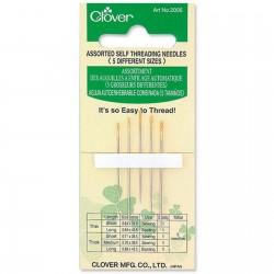 Clover Self Threading Needles Assorted Sizes, 5ct CLO2006