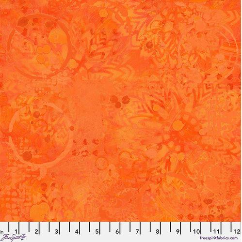 FreeSpirit Fabrics Textures by Sue Penn Tonal Graffiti PWSP037.Orange