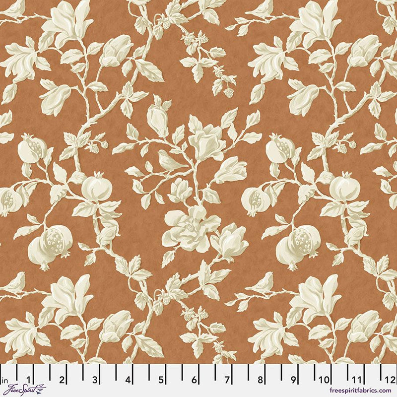 FreeSpirit Fabrics Woodland Blooms by Sanderson Magnolia & Pomegranate PWSA032.Russet