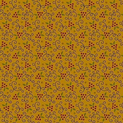 Henry Glass & Co. Scraps of Kindness by Kim Diehl Starry Vines Q 674 404 Mustard