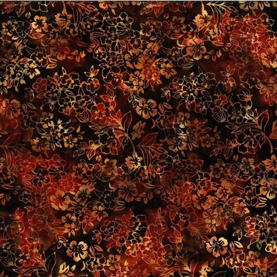 Hoffman Fabrics Bali Batik Cherry Blossom T2406-551 Redwood