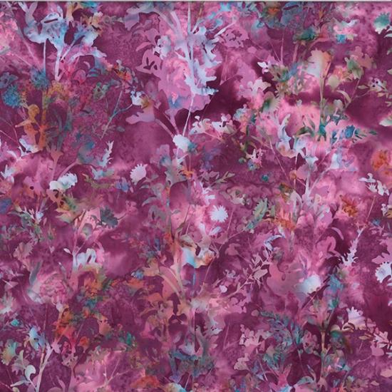 Hoffman Fabrics Bali Batik Wildflowers U2475 23 Fuchsia