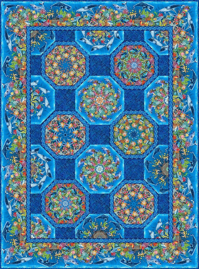 In the Beginning Calypso II One Fabric Kaleidoscope Pattern by Jason Yenter CAL2 K PCW