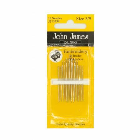 John James Embroider/Crewel Needles Size 3/9 Count of 16 JJ135-3-9