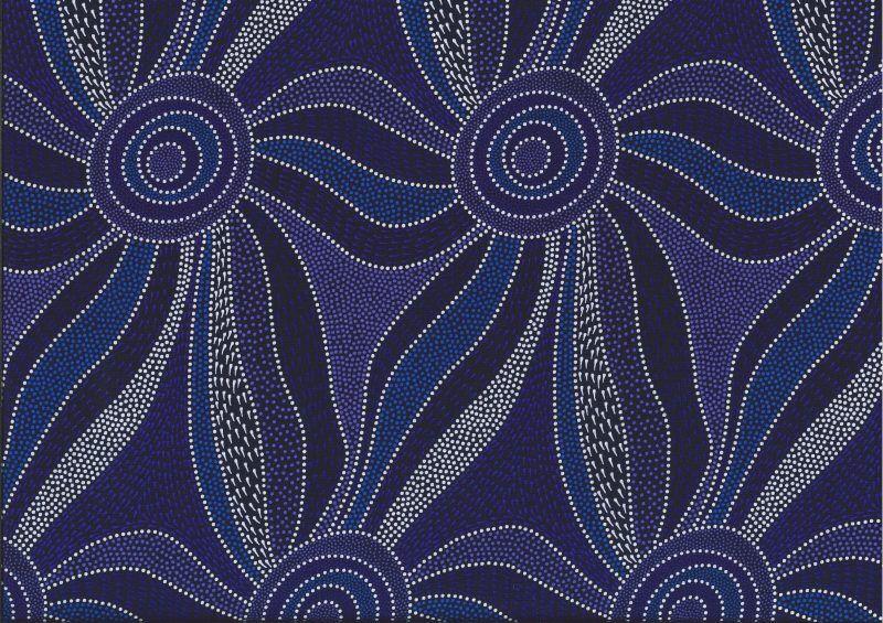 M & S Textiles Australia Ladies Dancing with Water Paints by Roseanne Morton LDPBL Blue