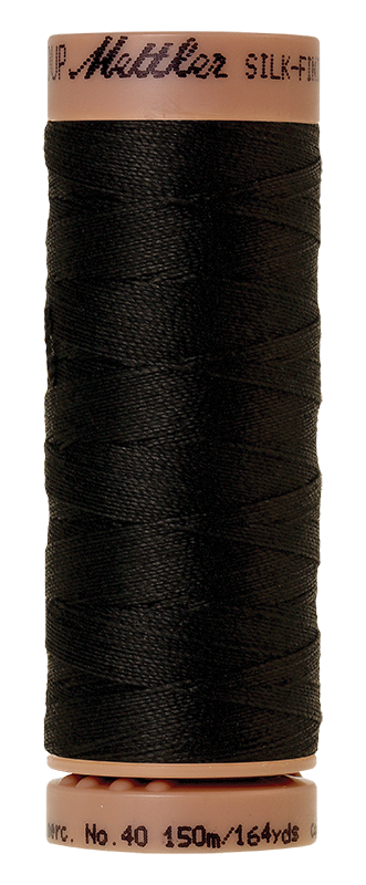 Mettler Thread Silk Finish Cotton 40 wt. 164 Yds Color 9136-4000 Black