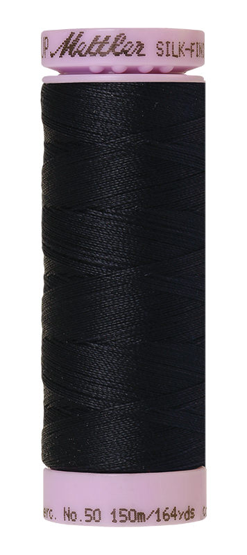 Mettler Thread Silk Finish Cotton 50 wt. 164 Yds Color 9105-0821 Darkest Blue