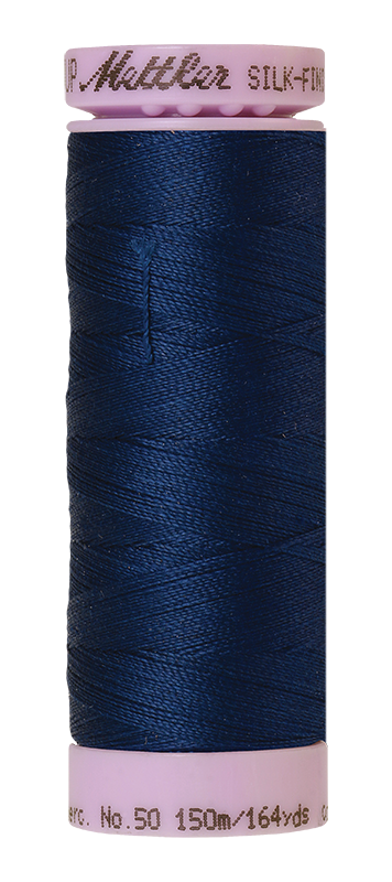 Mettler Thread Silk Finish Cotton 50 wt. 164 Yds Color 9105-0823 Night Blue
