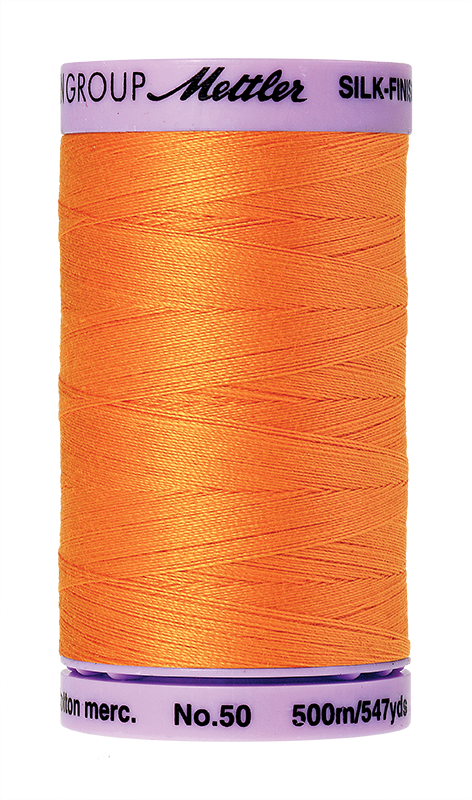 Mettler Silk Finish 50 wt Cotton Thread 547 Yds 9104-0122 Pumpkin