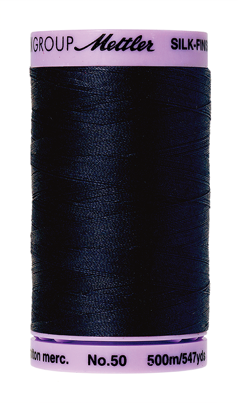 Mettler Thread Silk Finish Cotton 50 547 Yds Color 9104-0827 Dark Blue