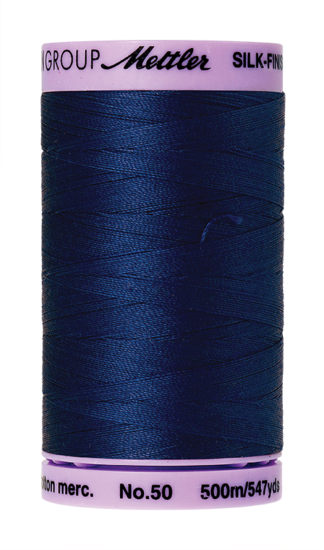 Mettler Thread Silk Finish Cotton 50 547 Yds Color 9104-1304 Imperial Blue