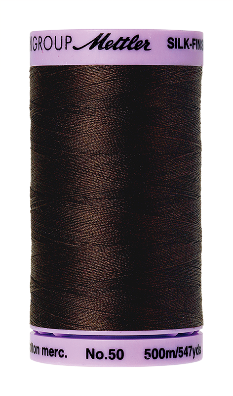 Mettler Silk Finish Cotton 50 547 Yds Color 9104-1382 Black Peppercorn