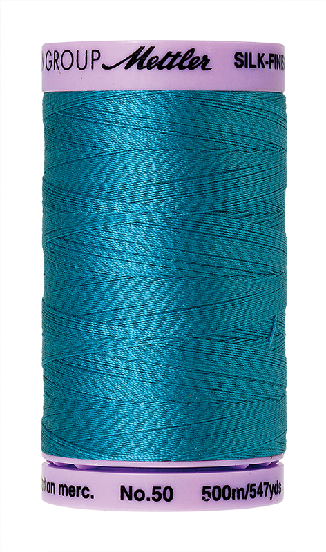 Mettler Silk Finish Cotton 50 547 Yds Color 9104-1394 Caribbean Blue