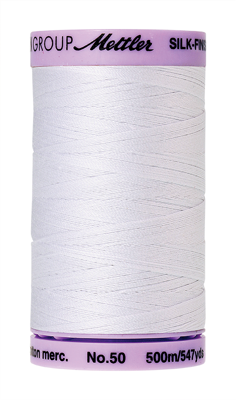 Mettler Silk Finish 50 wt Cotton Thread 547 Yds 9104-2000 White