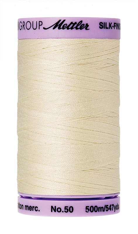 Mettler Thread Silk Finish Cotton 50 547 Yds Color 9104-3612 Antique White