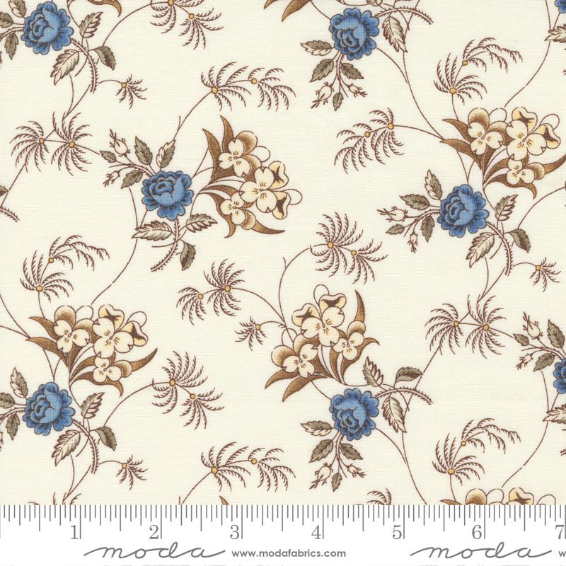 Moda Fabrics Amelias Blues by Betsy Chutchian The Lily 31652 12 Ivory Multi