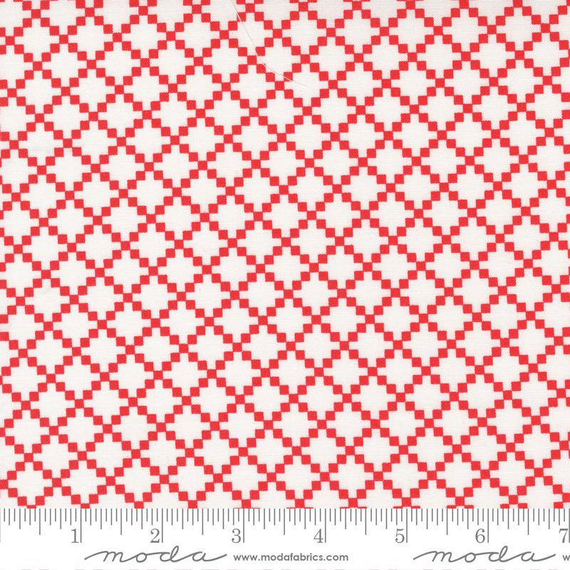 Moda Fabrics Dwell by Camille Roskelley Nine Patch 55272 11 Cream Red