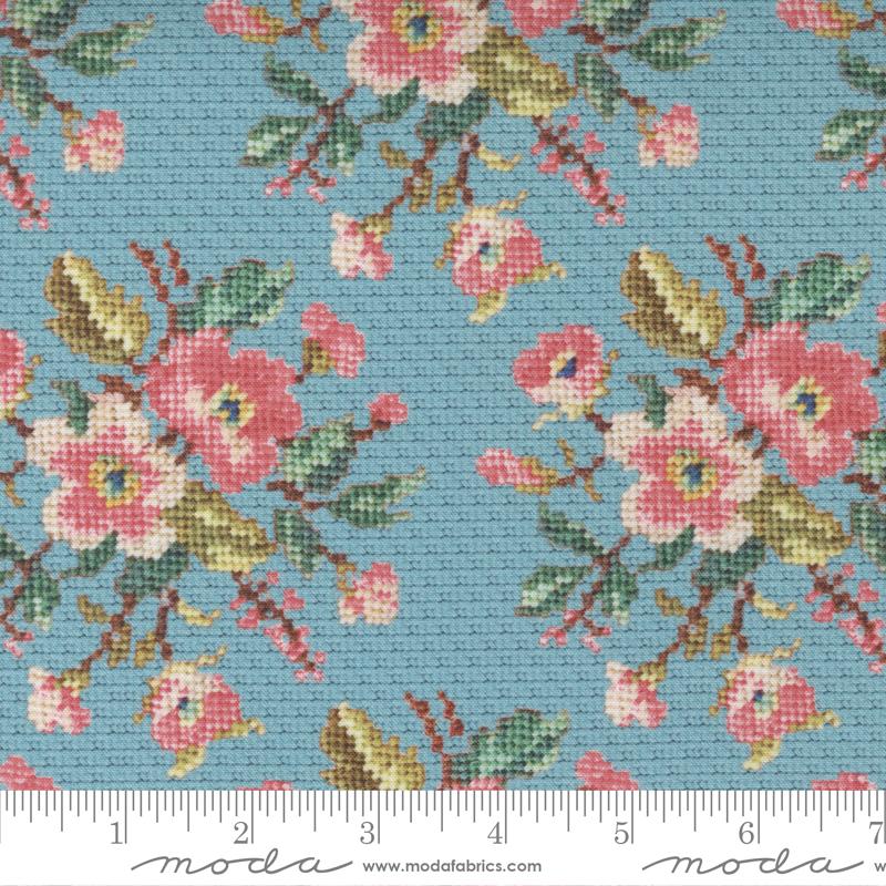Moda Fabrics Leather Lace Amazing Grace by Cathe Holden 7402 16 Tranquil