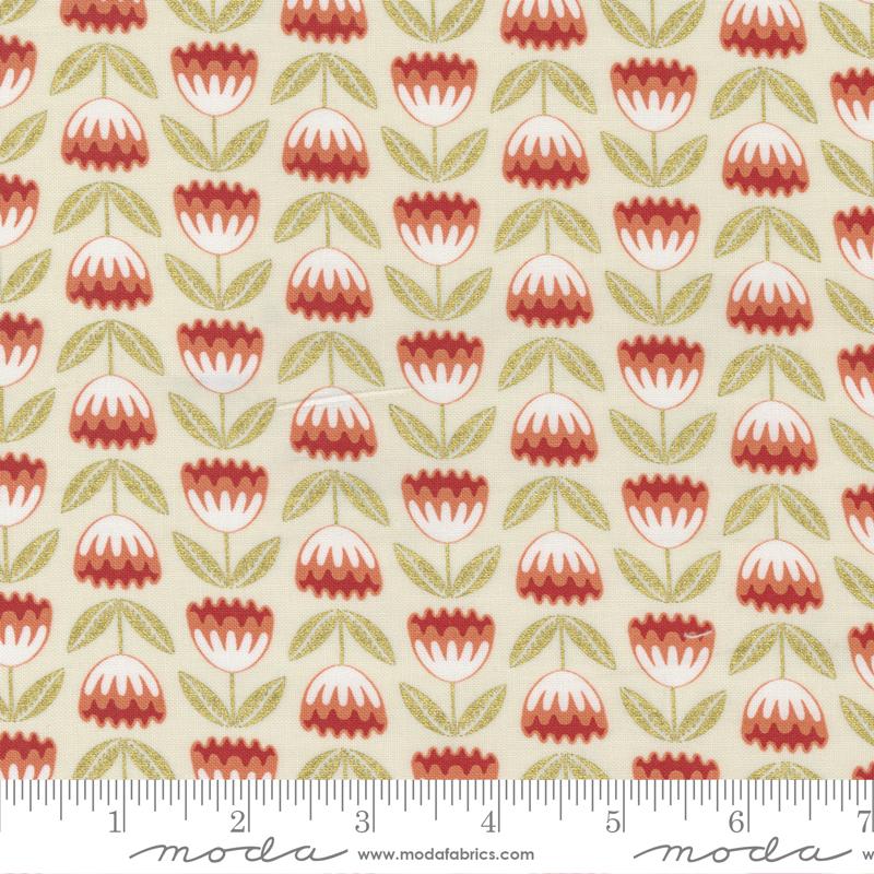 Moda Fabrics Meadowmere by Gingiber Blossoms 48362 31M Cloud Metallic