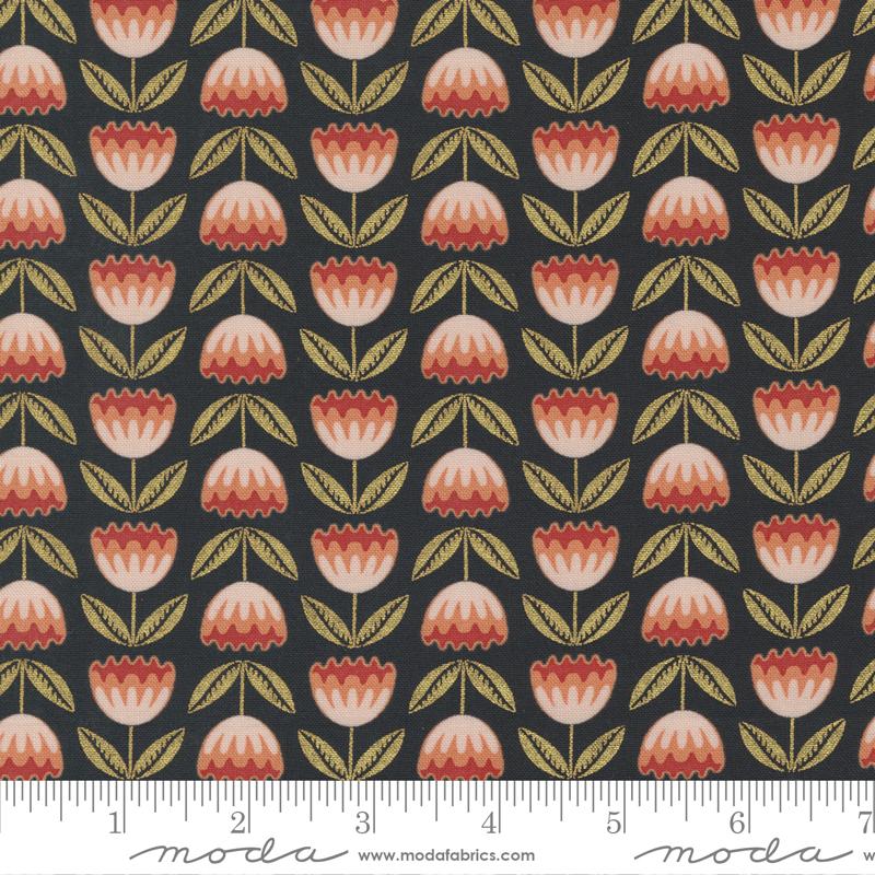 Moda Fabrics Meadowmere by Gingiber Blossoms 48362 34M Night Metallic