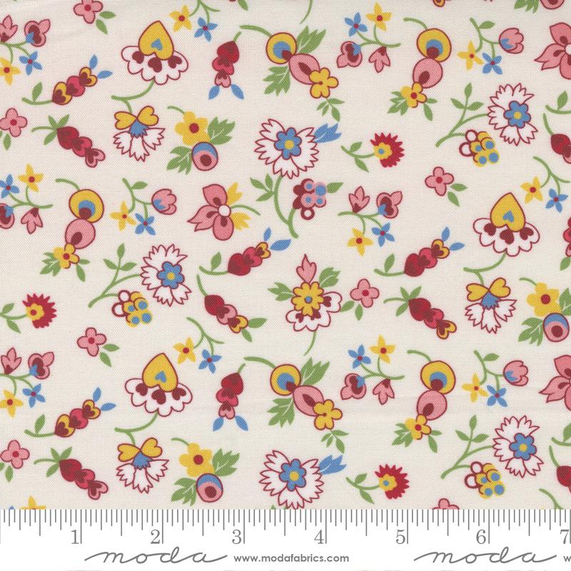 Moda Fabrics Picture Perfect by American Jane Hearts & Flowers 21803 11 Ivory